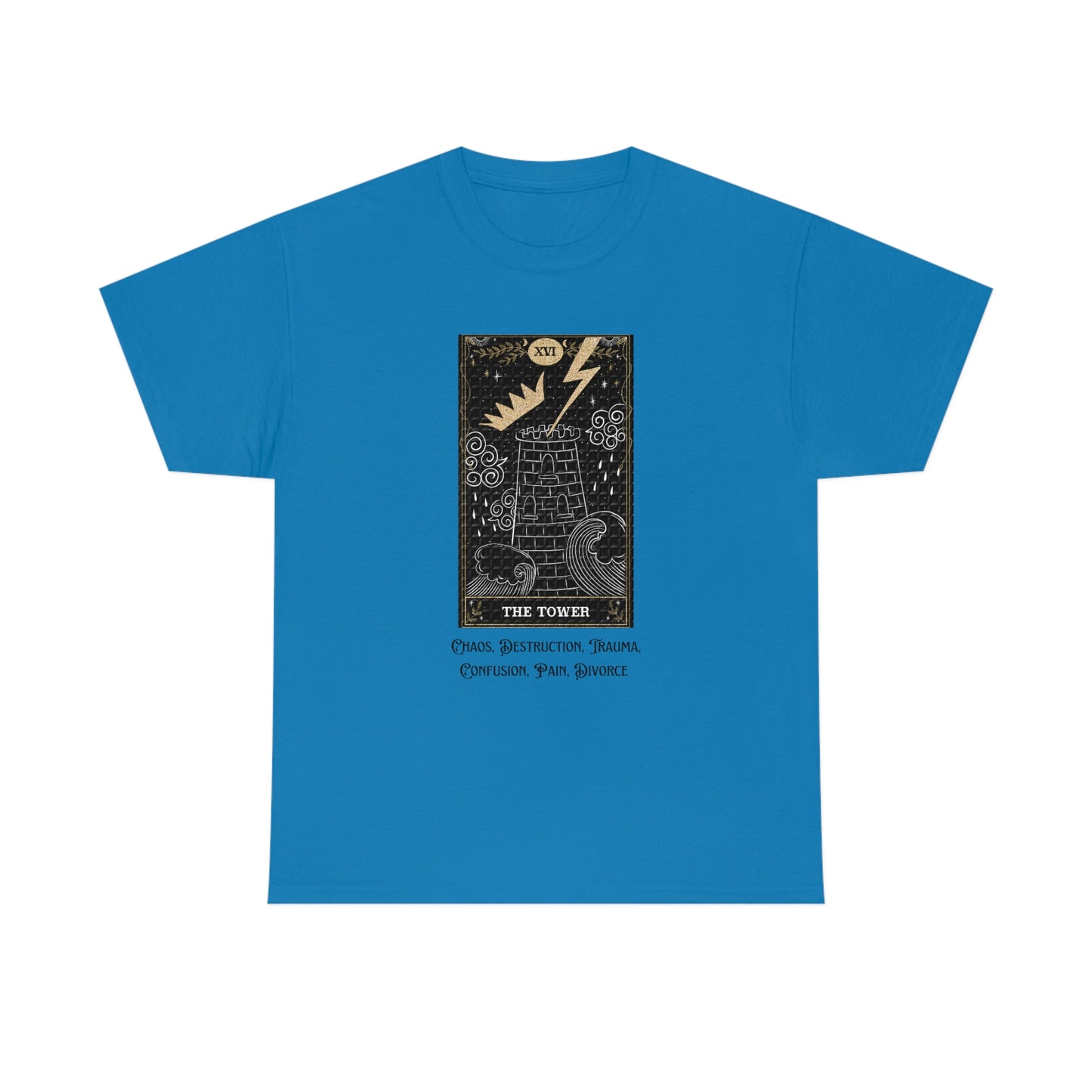 The Tower Tarot Card Unisex Heavy Cotton Tee