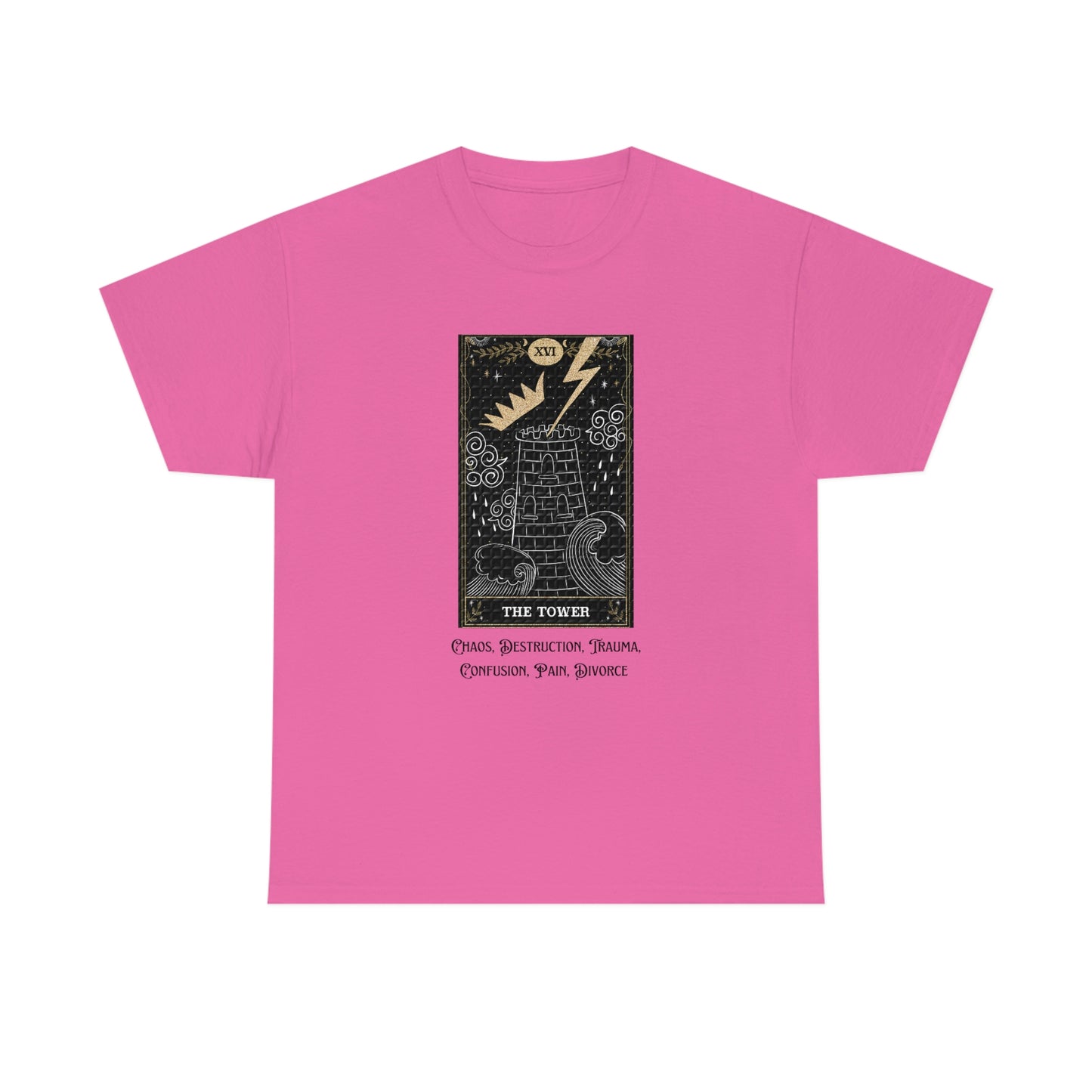 The Tower Tarot Card Unisex Heavy Cotton Tee