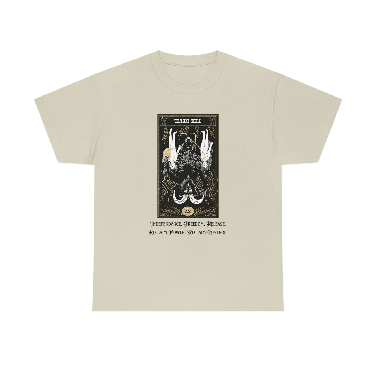 The Devil Reversed Tarot Card Unisex Heavy Cotton Tee