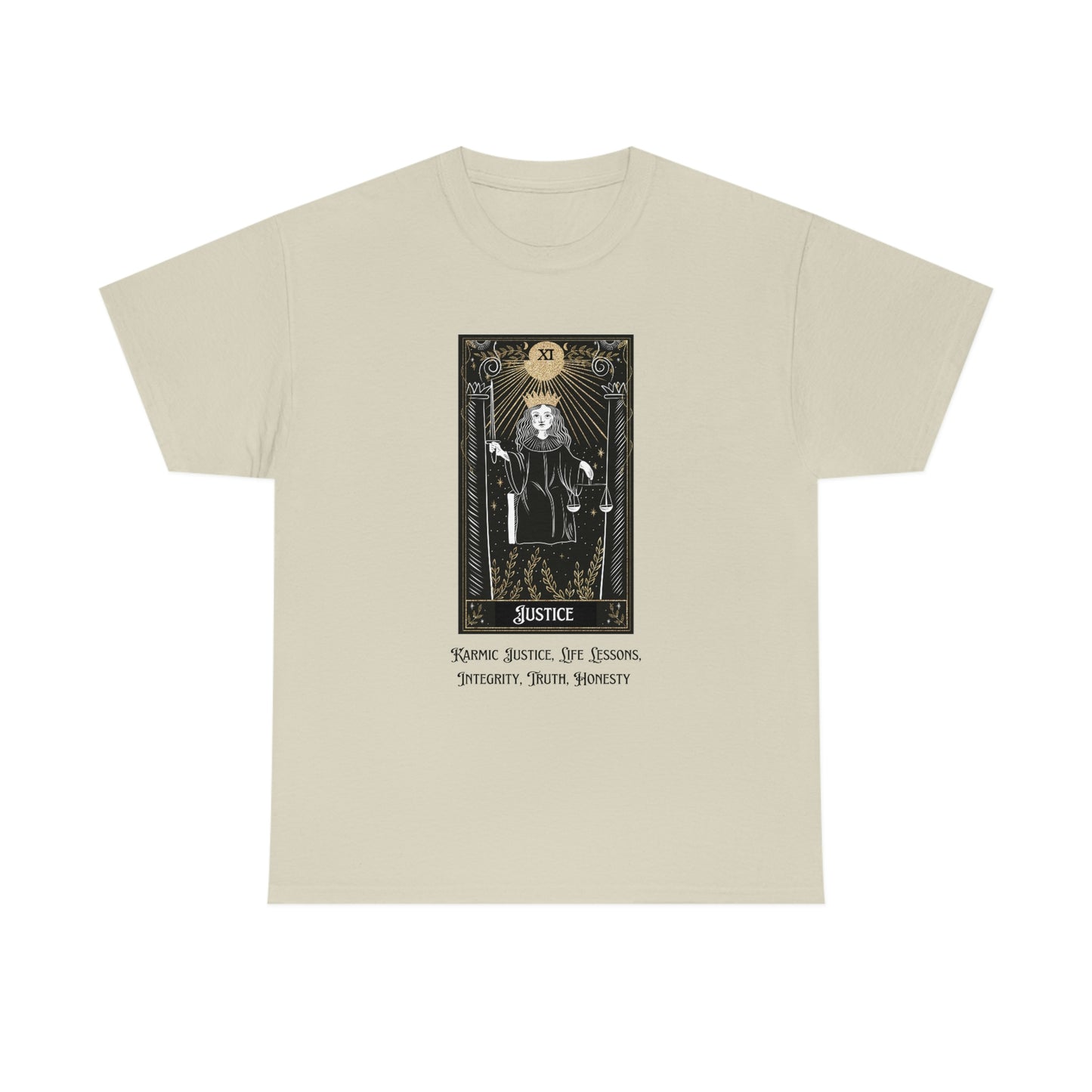 Justice Tarot Card Unisex Heavy Cotton Tee