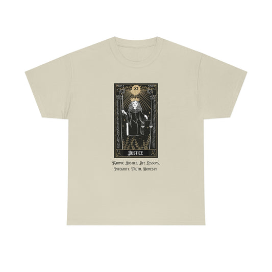 Justice Tarot Card Unisex Heavy Cotton Tee