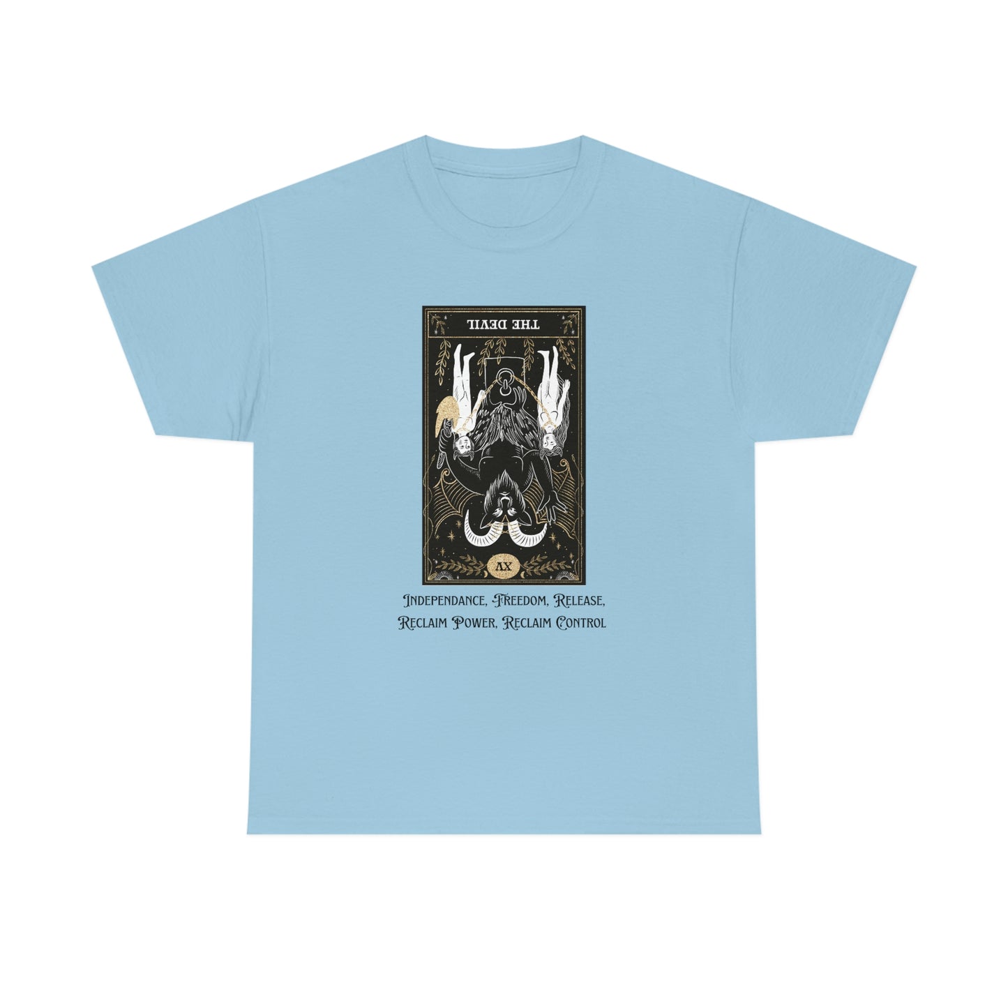 The Devil Reversed Tarot Card Unisex Heavy Cotton Tee