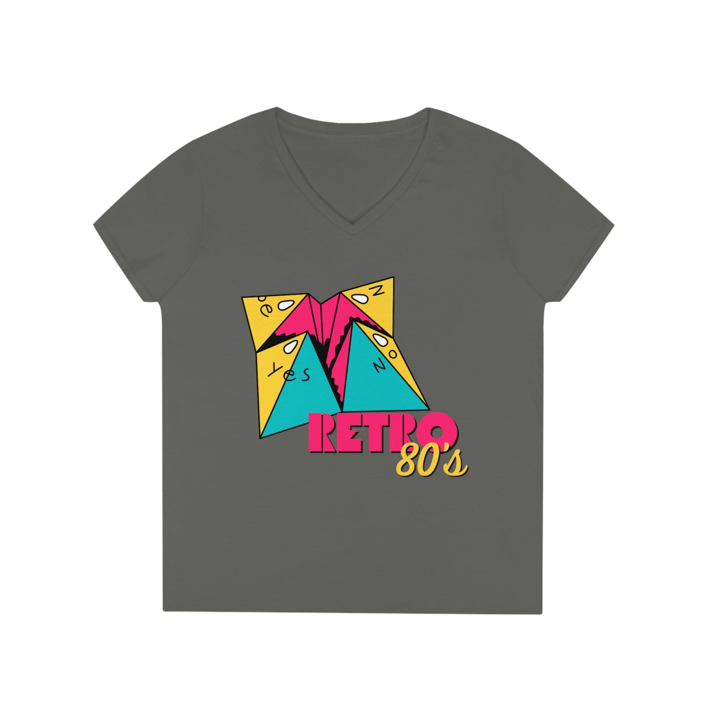 80’s Folding paper Retro Ladies' V-Neck T-Shirt