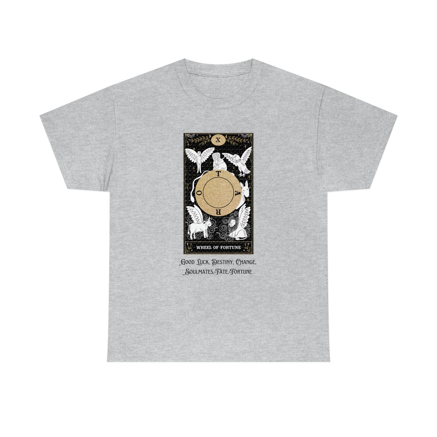 Wheel of Fortune Tarot card Unisex Heavy Cotton Tee