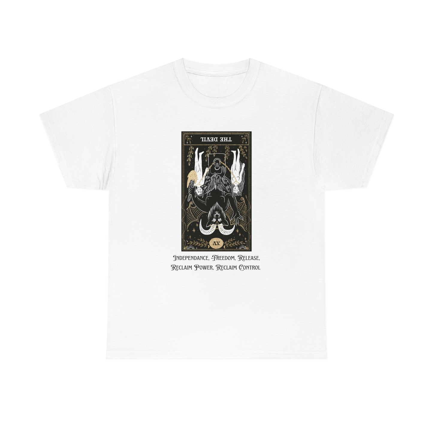 The Devil Reversed Tarot Card Unisex Heavy Cotton Tee