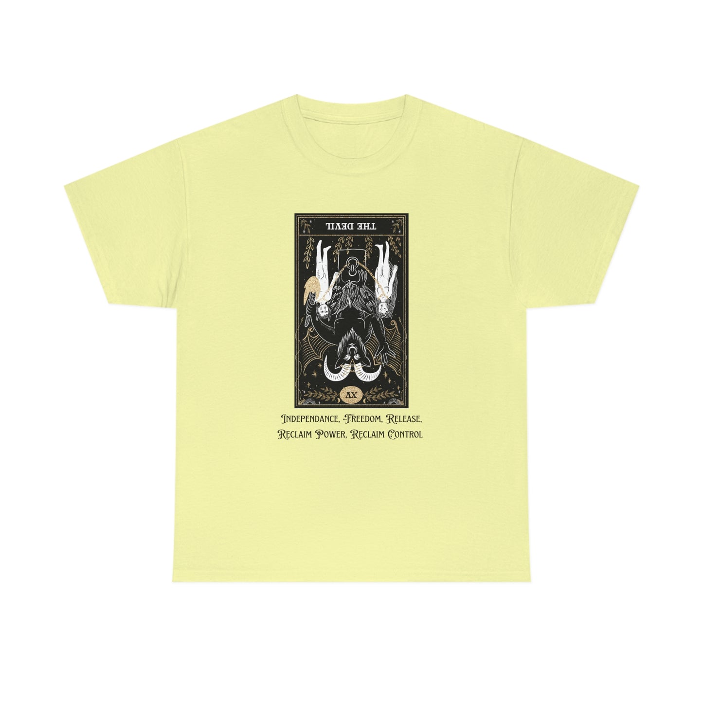 The Devil Reversed Tarot Card Unisex Heavy Cotton Tee
