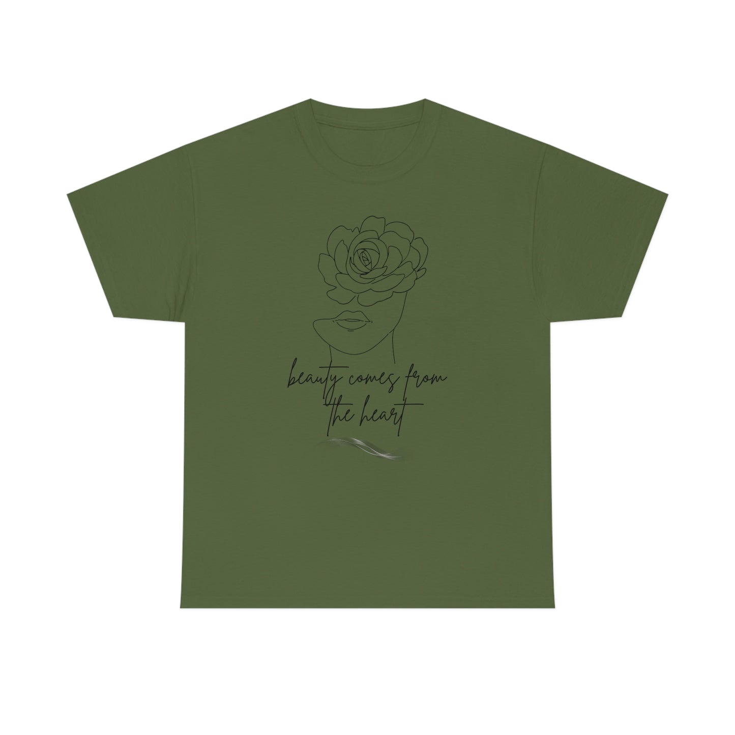 Beauty blooms from the heart Unisex Heavy Cotton Tee