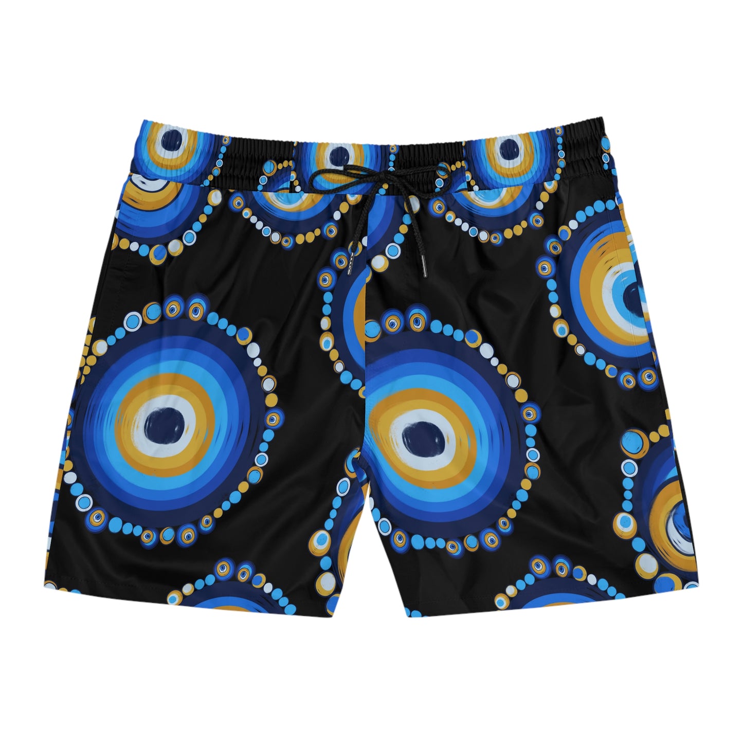 Back and Blue Mal de Ojo Men's Mid-Length Swimsuit Shorts (AOP)