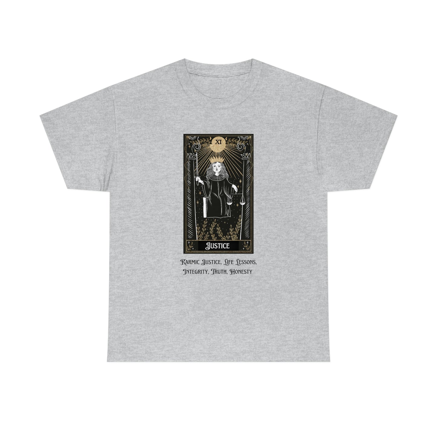 Justice Tarot Card Unisex Heavy Cotton Tee