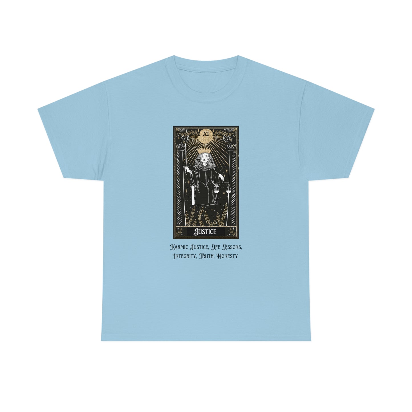 Justice Tarot Card Unisex Heavy Cotton Tee