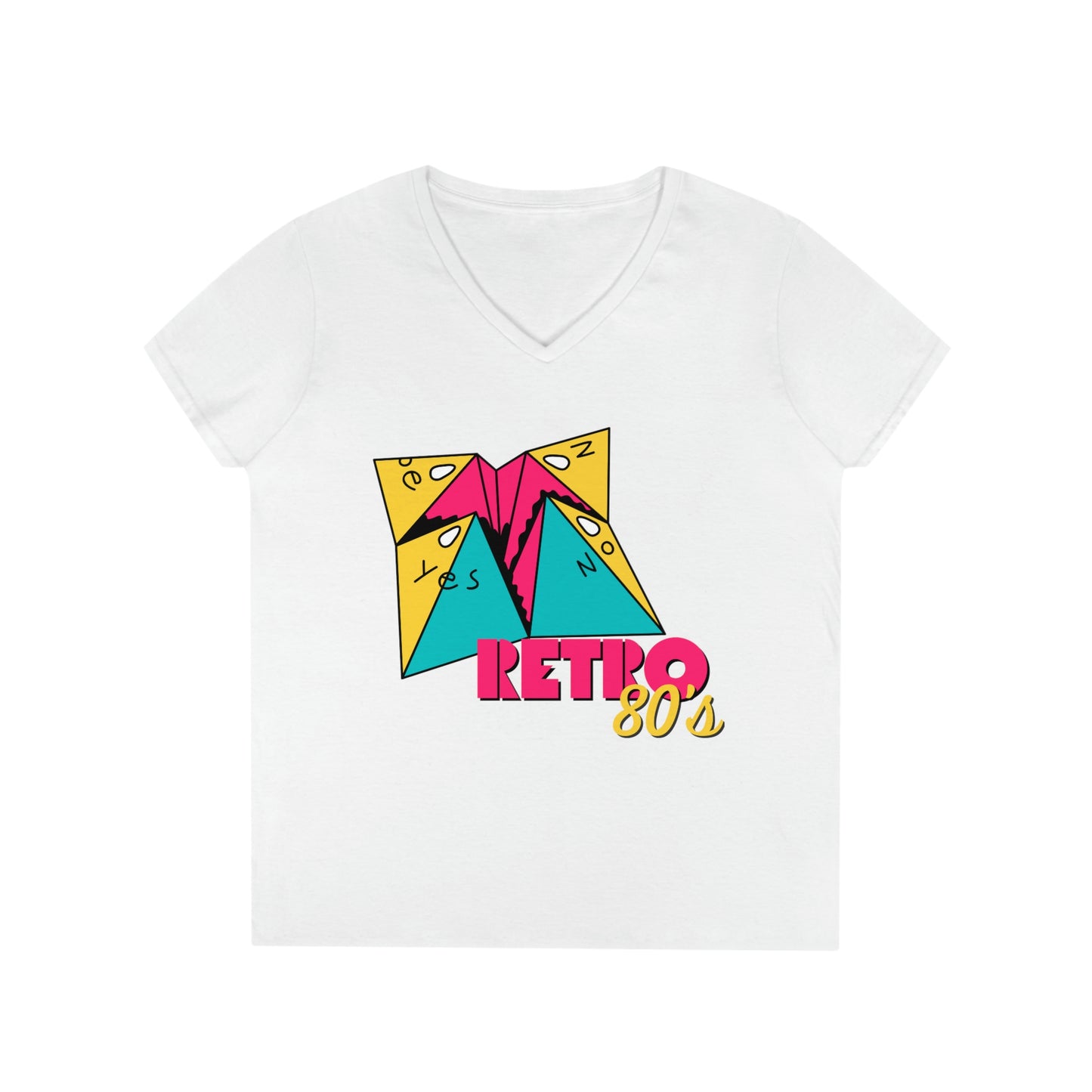 80’s Folding paper Retro Ladies' V-Neck T-Shirt