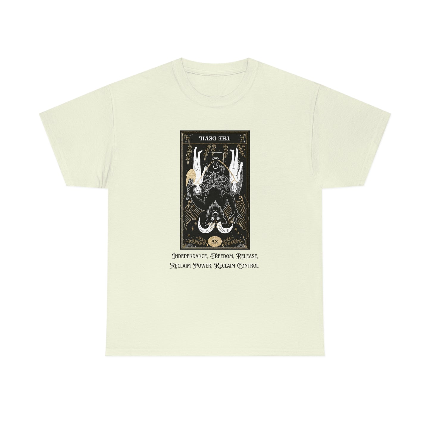 The Devil Reversed Tarot Card Unisex Heavy Cotton Tee