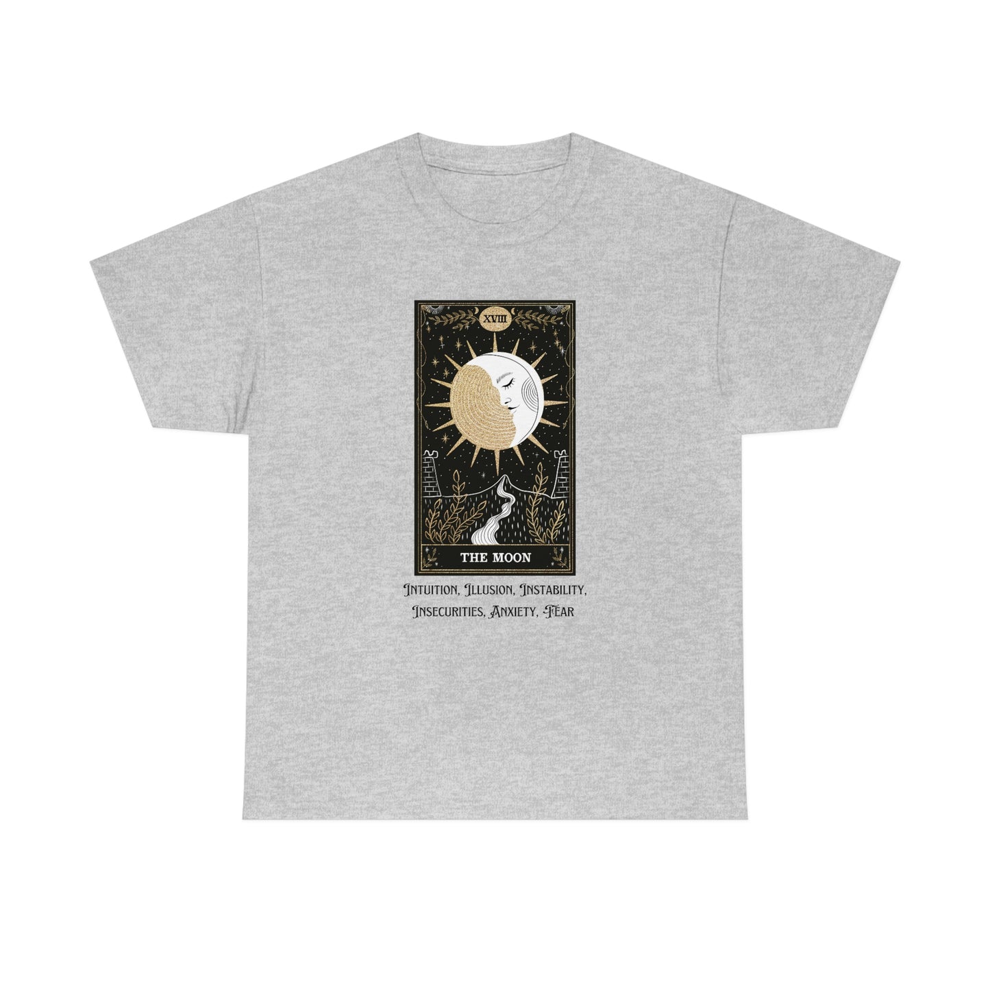 The Moon Tarot Card Unisex Heavy Cotton Tee