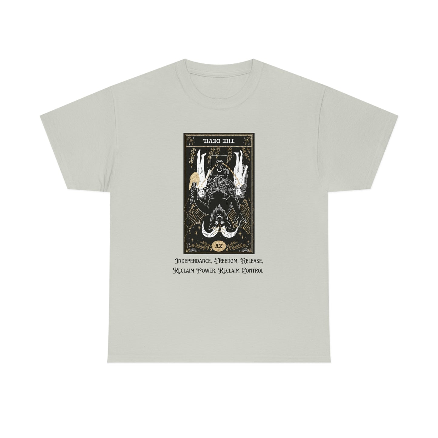 The Devil Reversed Tarot Card Unisex Heavy Cotton Tee