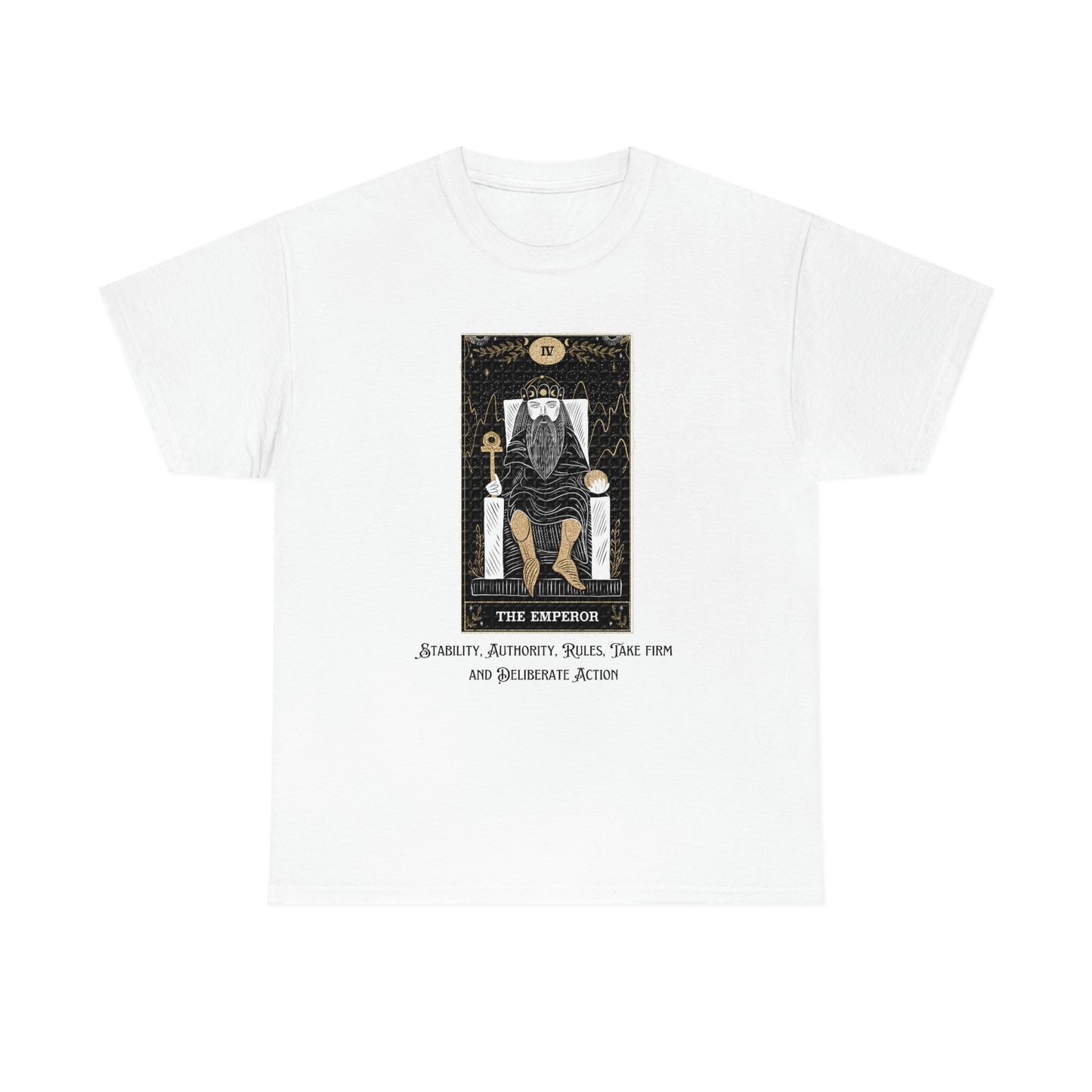 The Emperor Tarot Card Unisex Heavy Cotton Tee