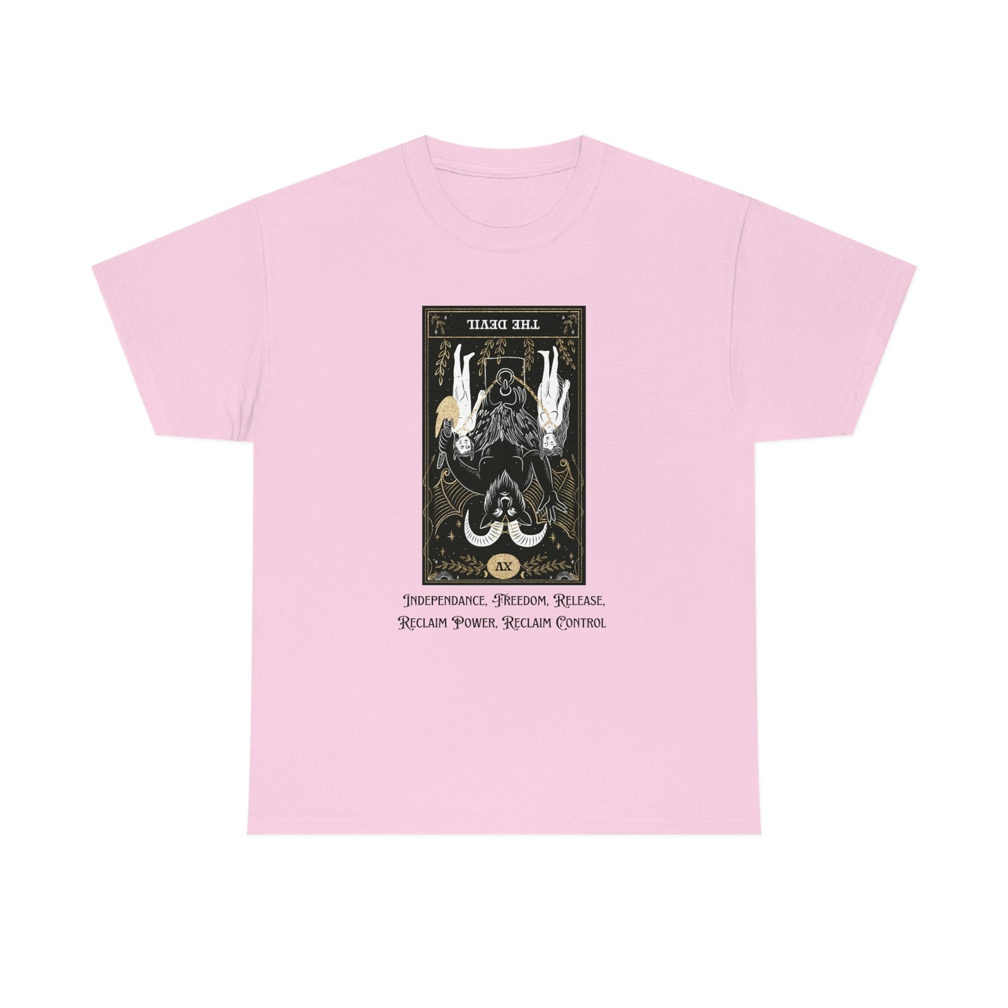 The Devil Reversed Tarot Card Unisex Heavy Cotton Tee