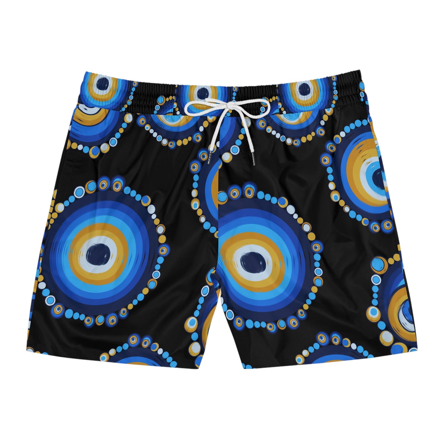 Back and Blue Mal de Ojo Men's Mid-Length Swimsuit Shorts (AOP)