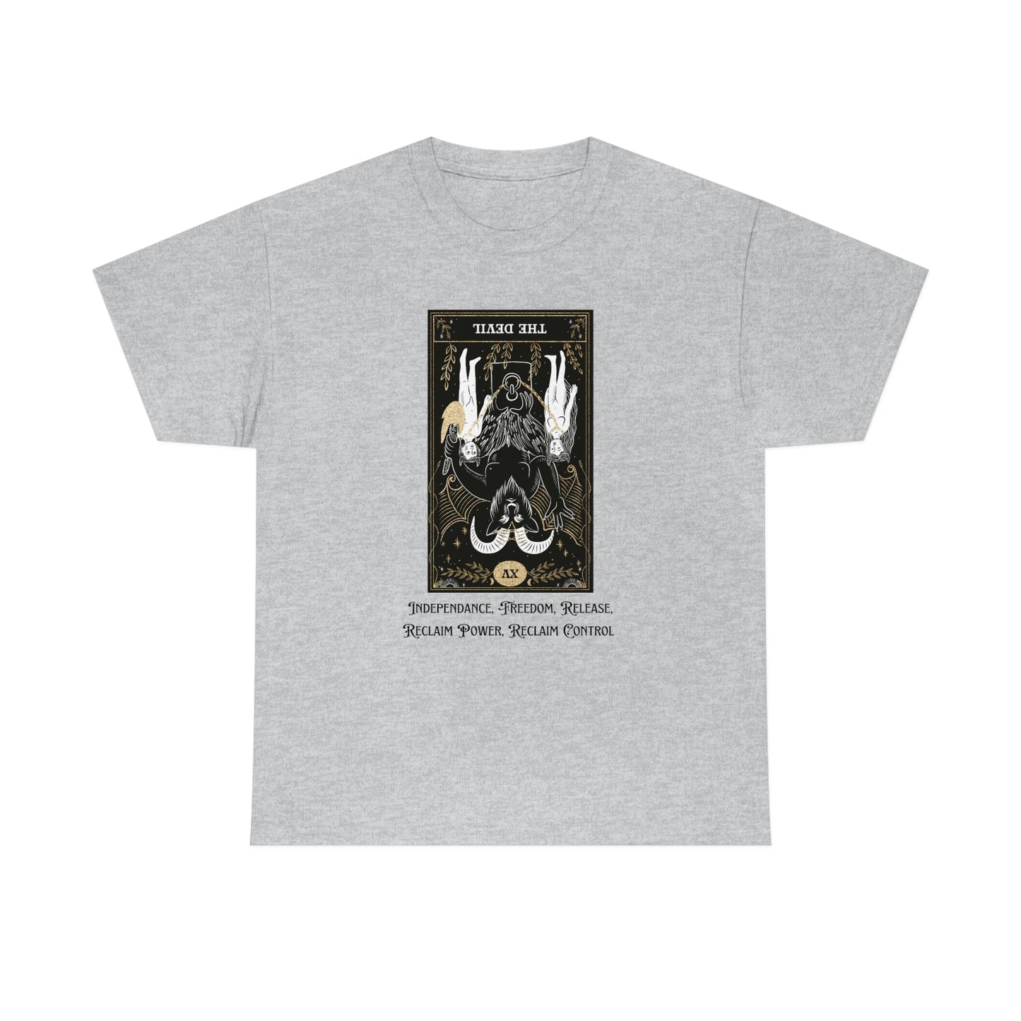 The Devil Reversed Tarot Card Unisex Heavy Cotton Tee