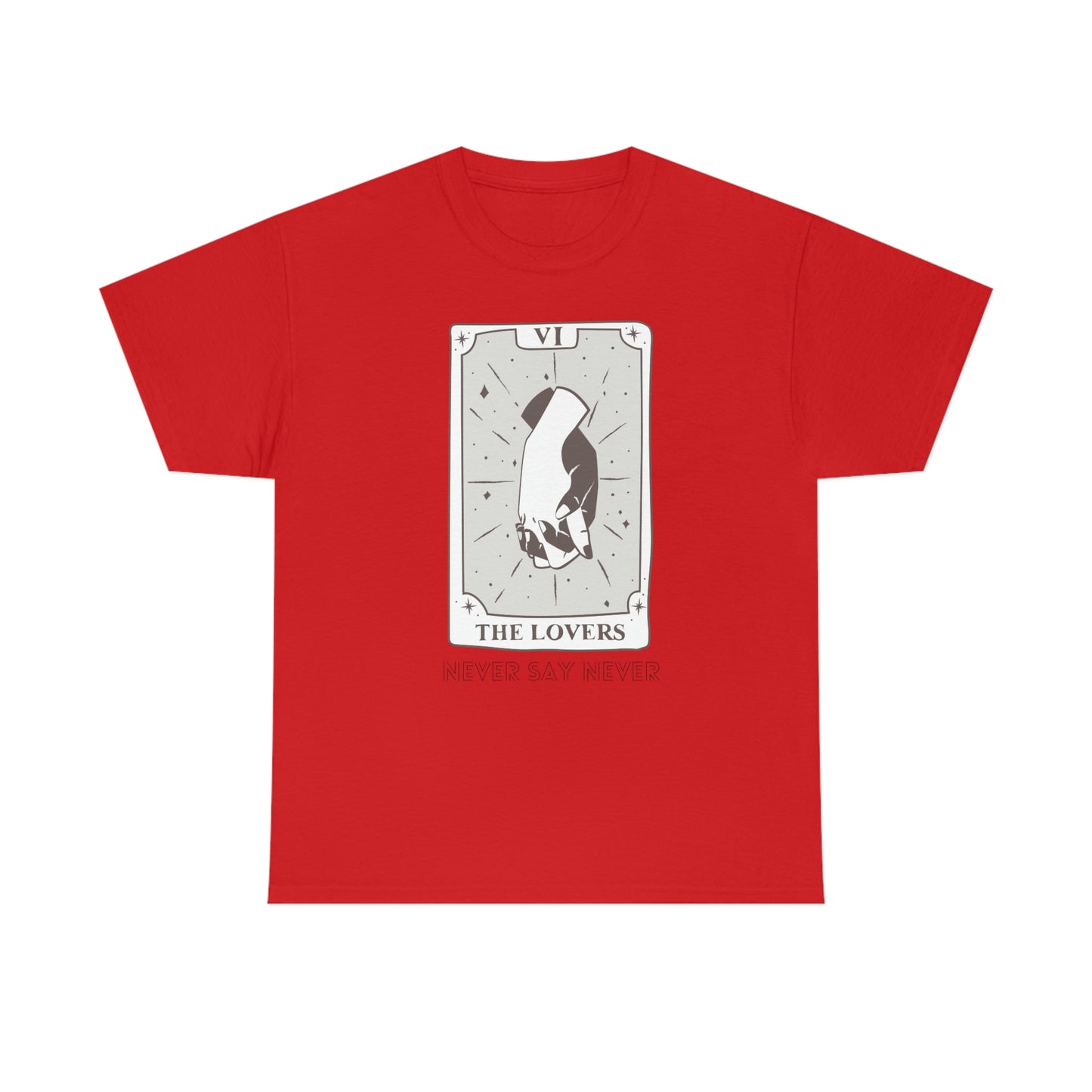 Lovers Tarot Never Say Never Unisex Heavy Cotton Tee