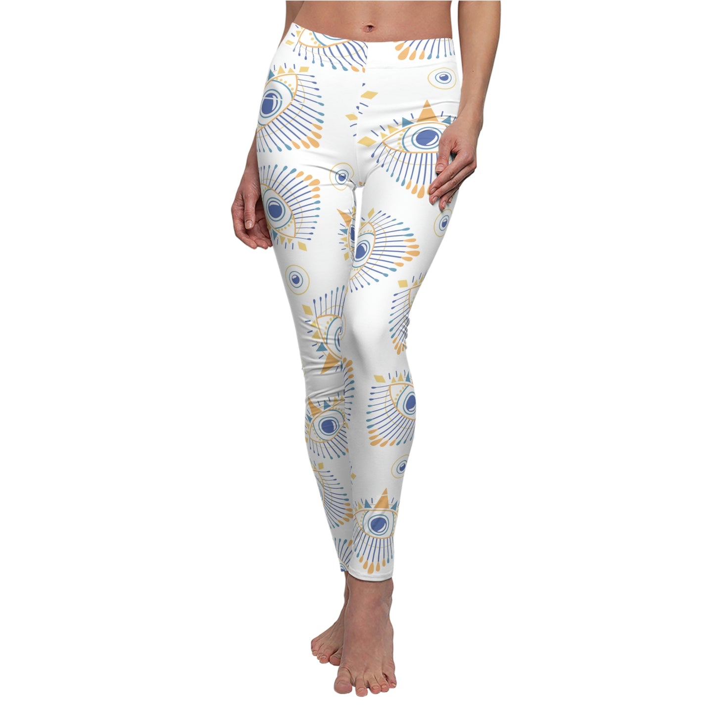 Golden Mal de Ojo blue Women's Cut & Sew Casual Leggings