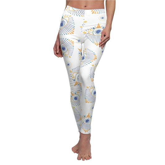 Golden Mal de Ojo blue Women's Cut & Sew Casual Leggings