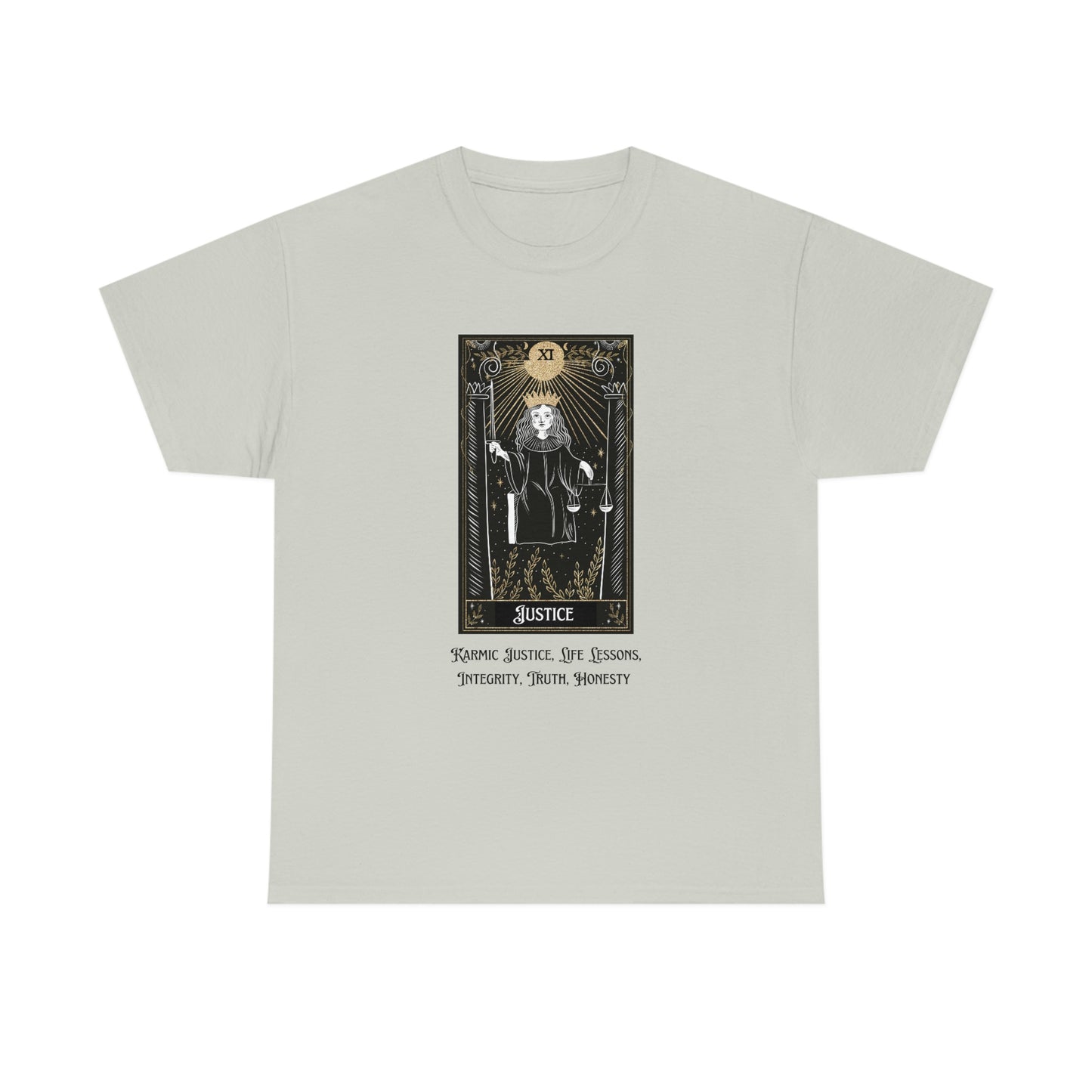 Justice Tarot Card Unisex Heavy Cotton Tee