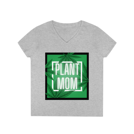 Plant Moms Blossom Ladies' V-Neck T-Shirt