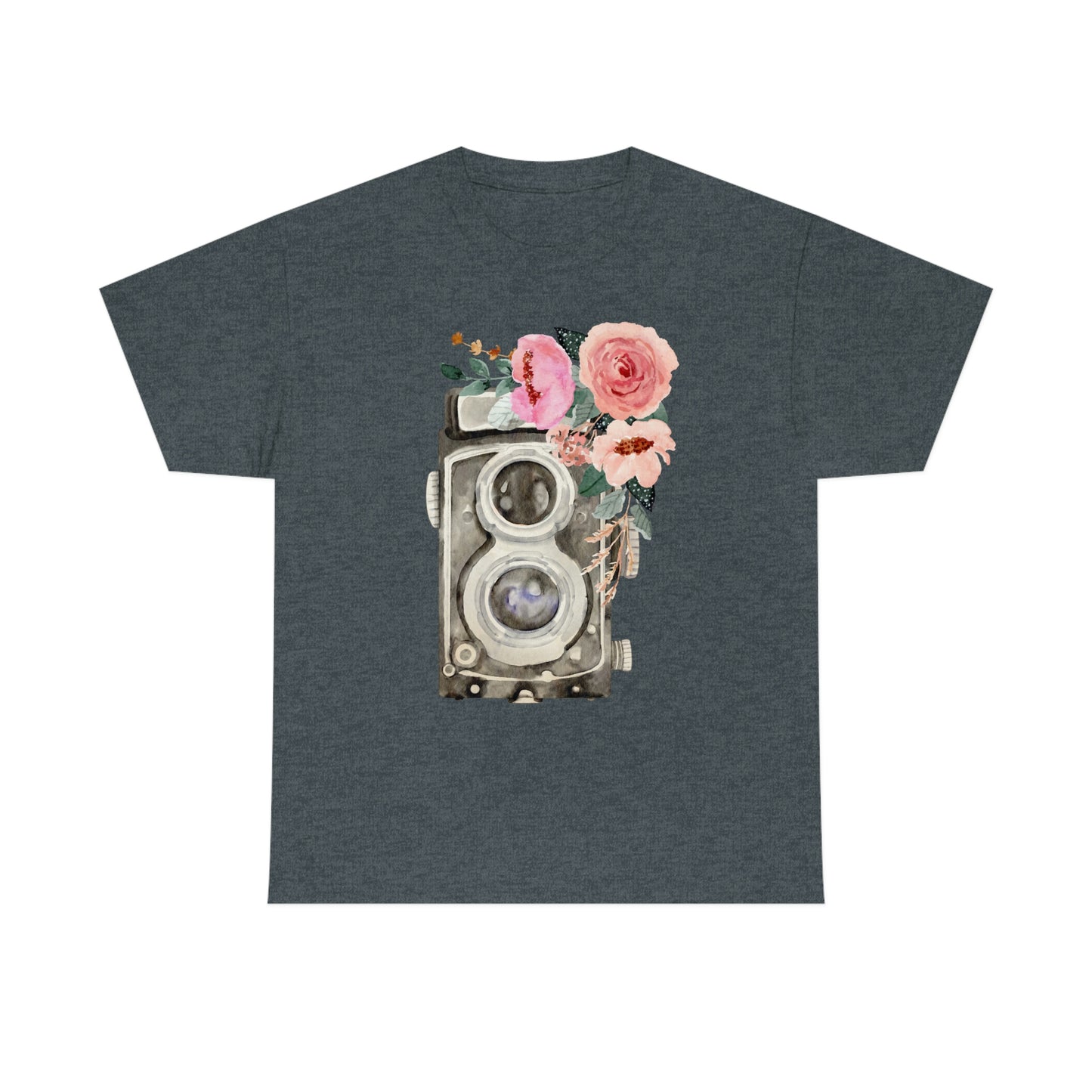 Vintage blooms 30s Camera Unisex Heavy Cotton Tee