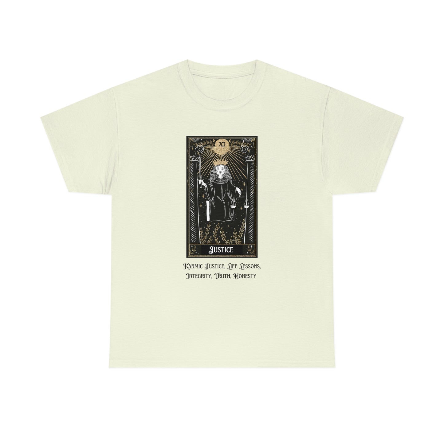 Justice Tarot Card Unisex Heavy Cotton Tee