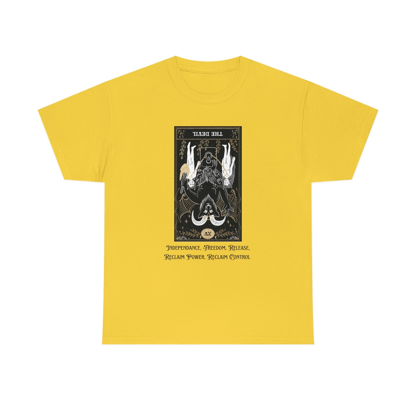 The Devil Reversed Tarot Card Unisex Heavy Cotton Tee