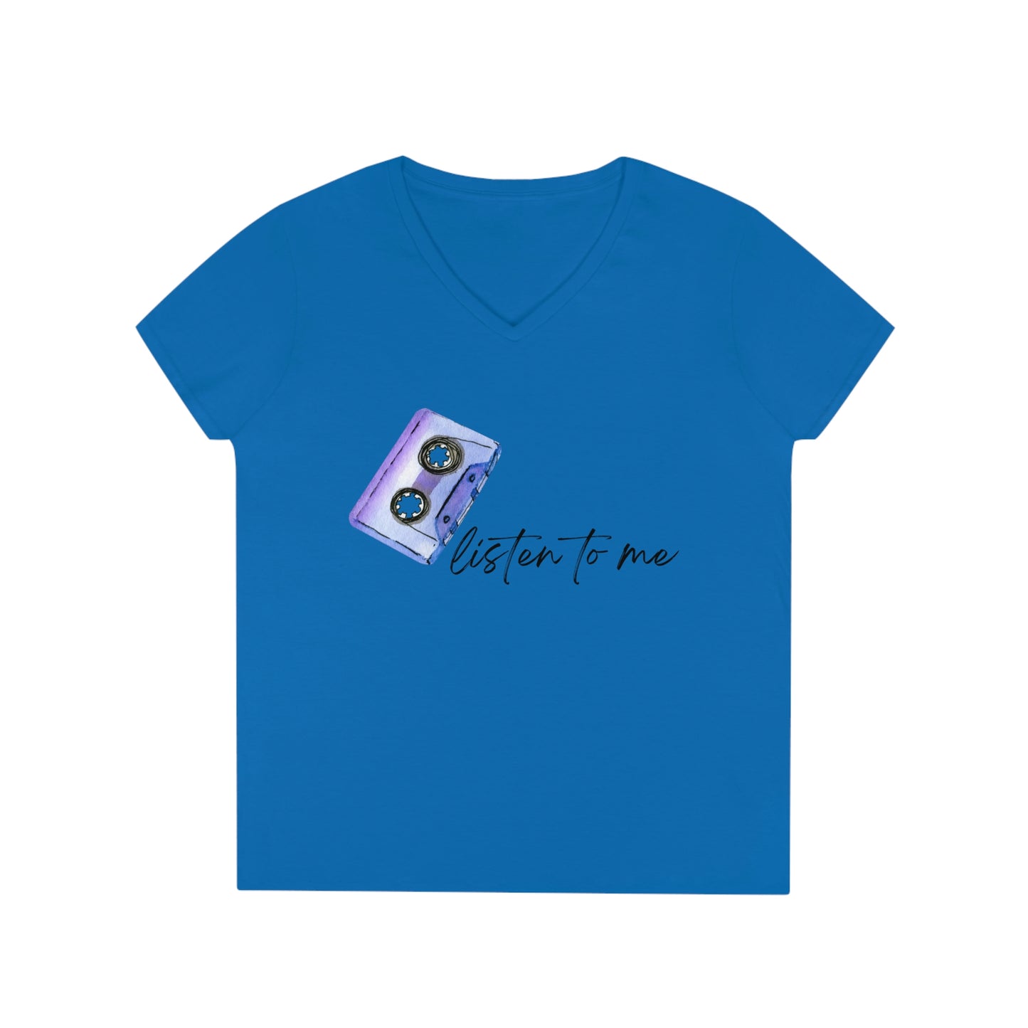 Listen to me 80’s Tape Ladies' V-Neck T-Shirt