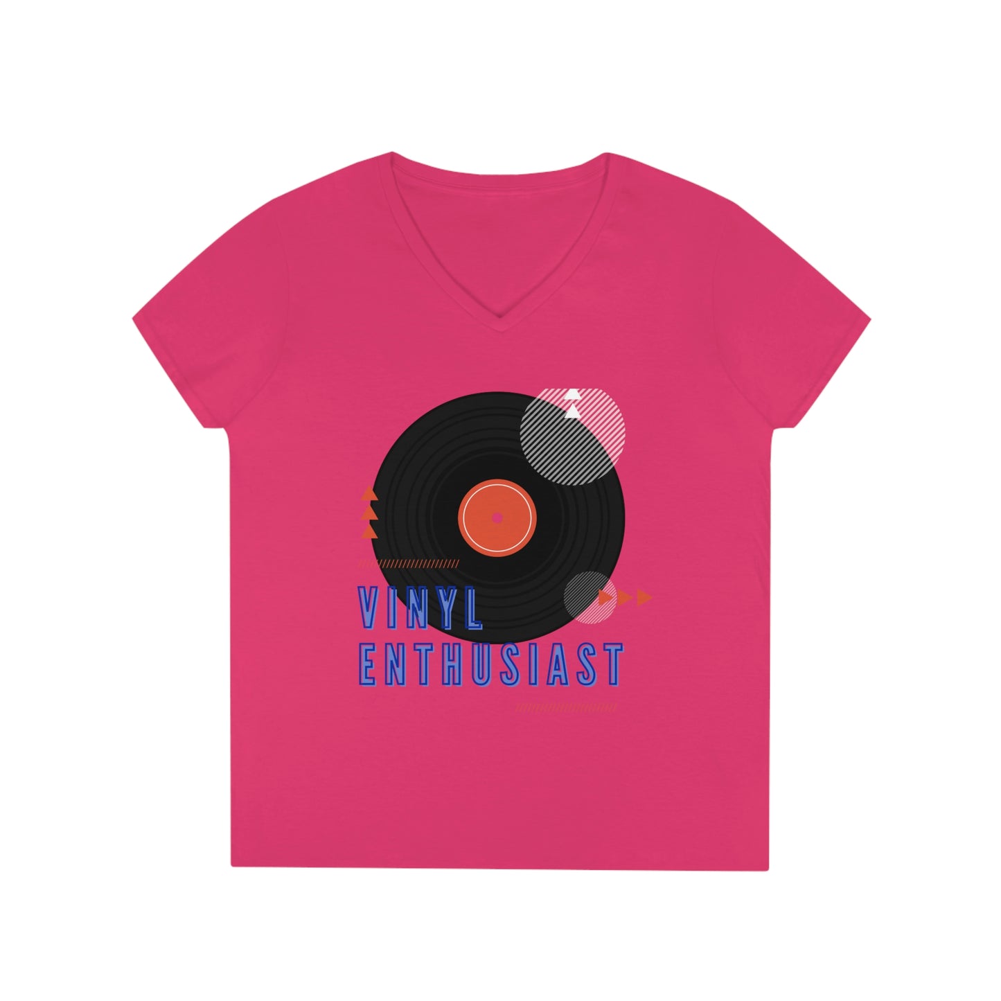 80’s Vinyl Record Ladies' V-Neck T-Shirt