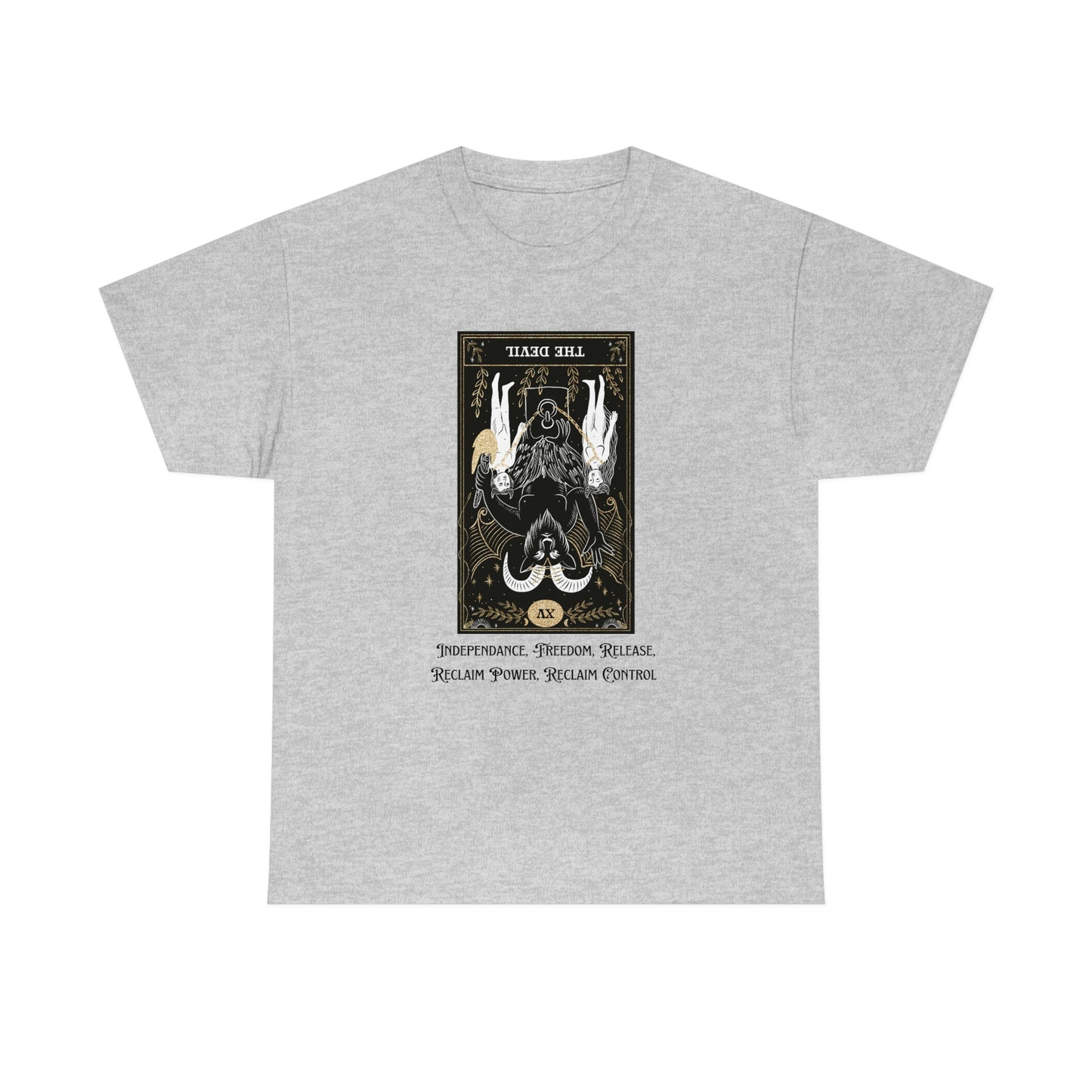 The Devil Reversed Tarot Card Unisex Heavy Cotton Tee