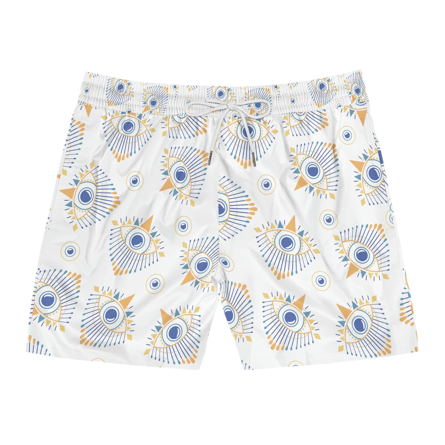 Golden Mal de Ojo Men's Mid-Length Swimsuit Shorts (AOP)