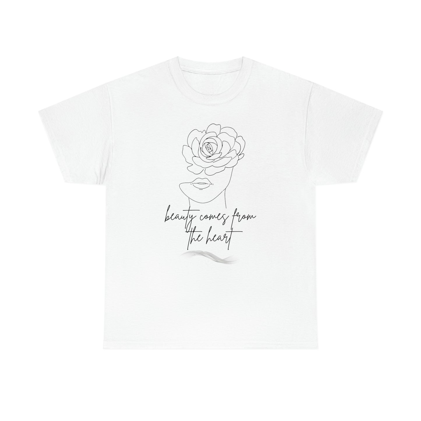 Beauty blooms from the heart Unisex Heavy Cotton Tee