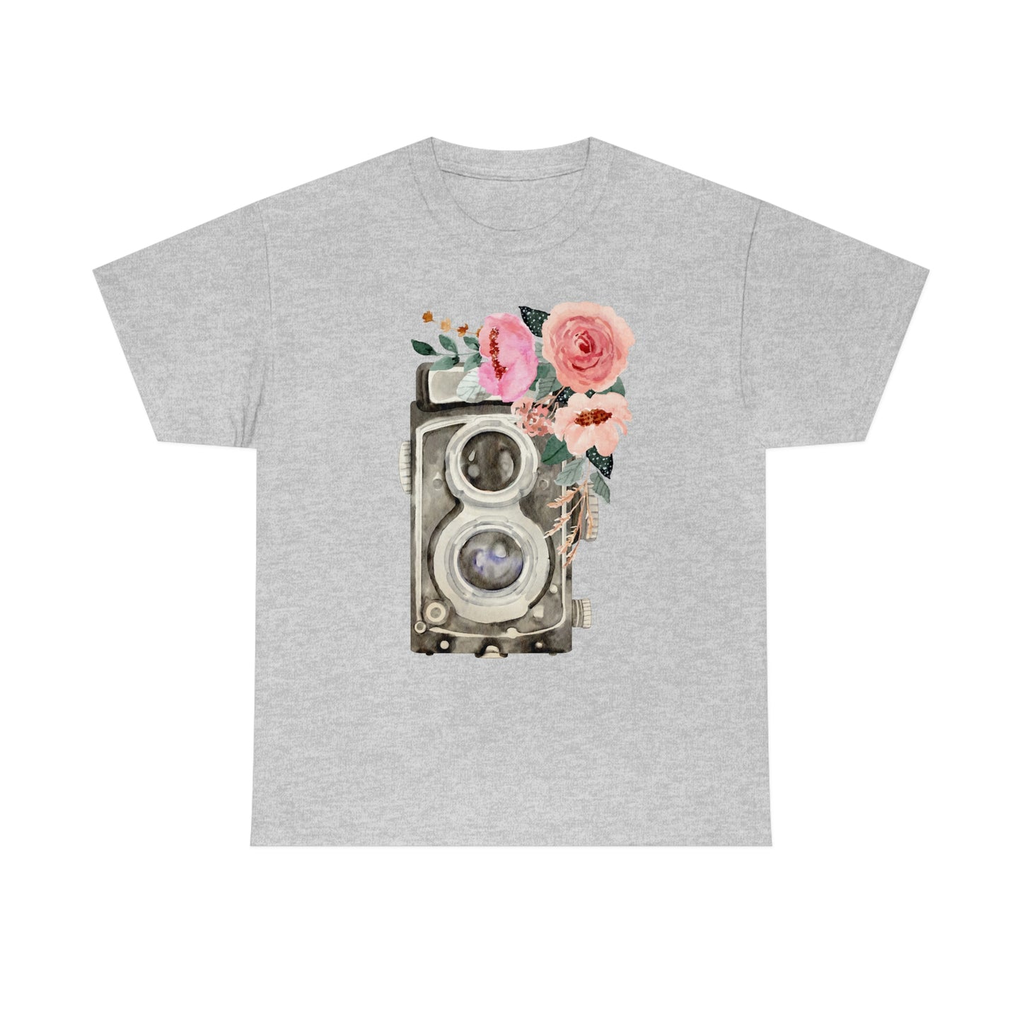 Vintage blooms 30s Camera Unisex Heavy Cotton Tee