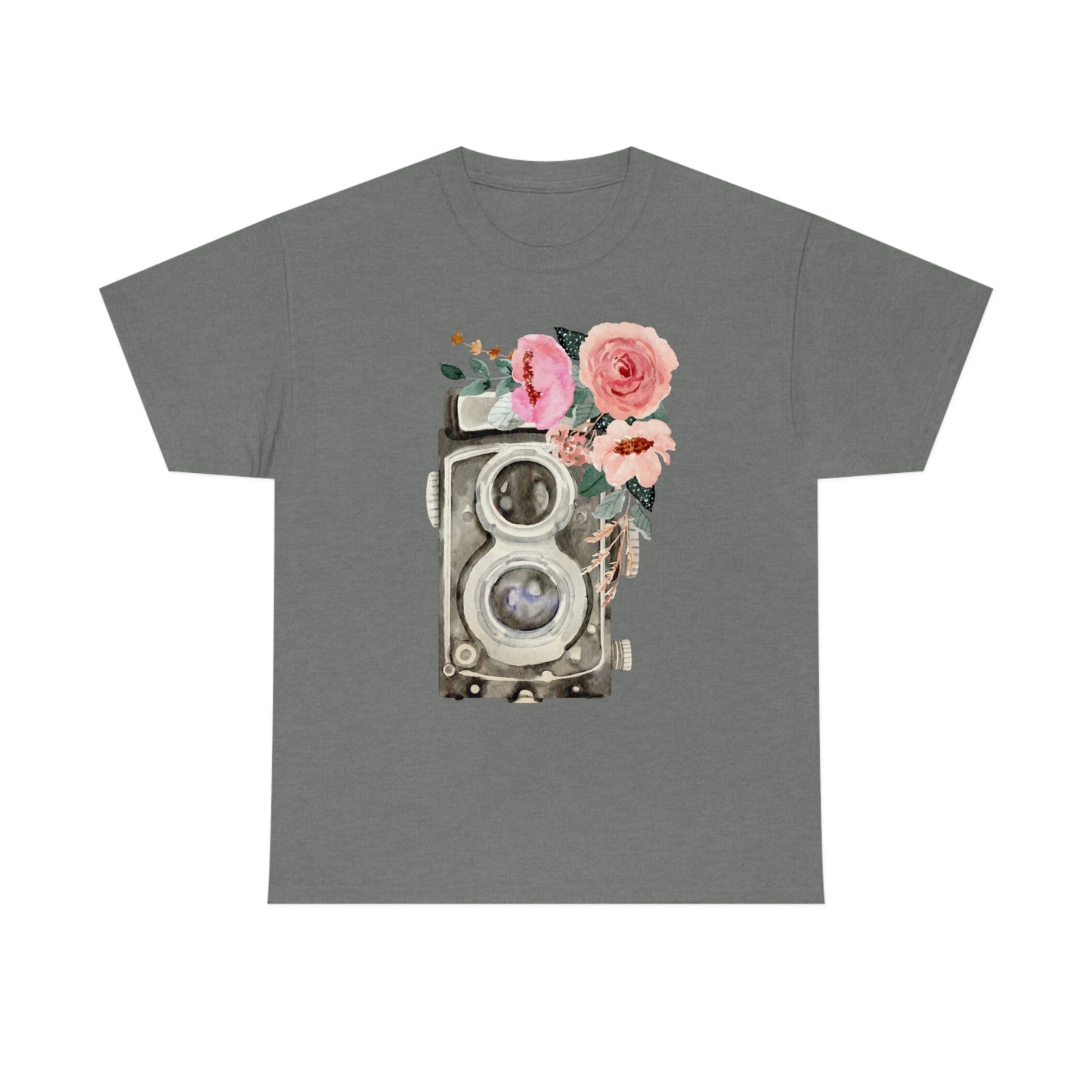 Vintage blooms 30s Camera Unisex Heavy Cotton Tee