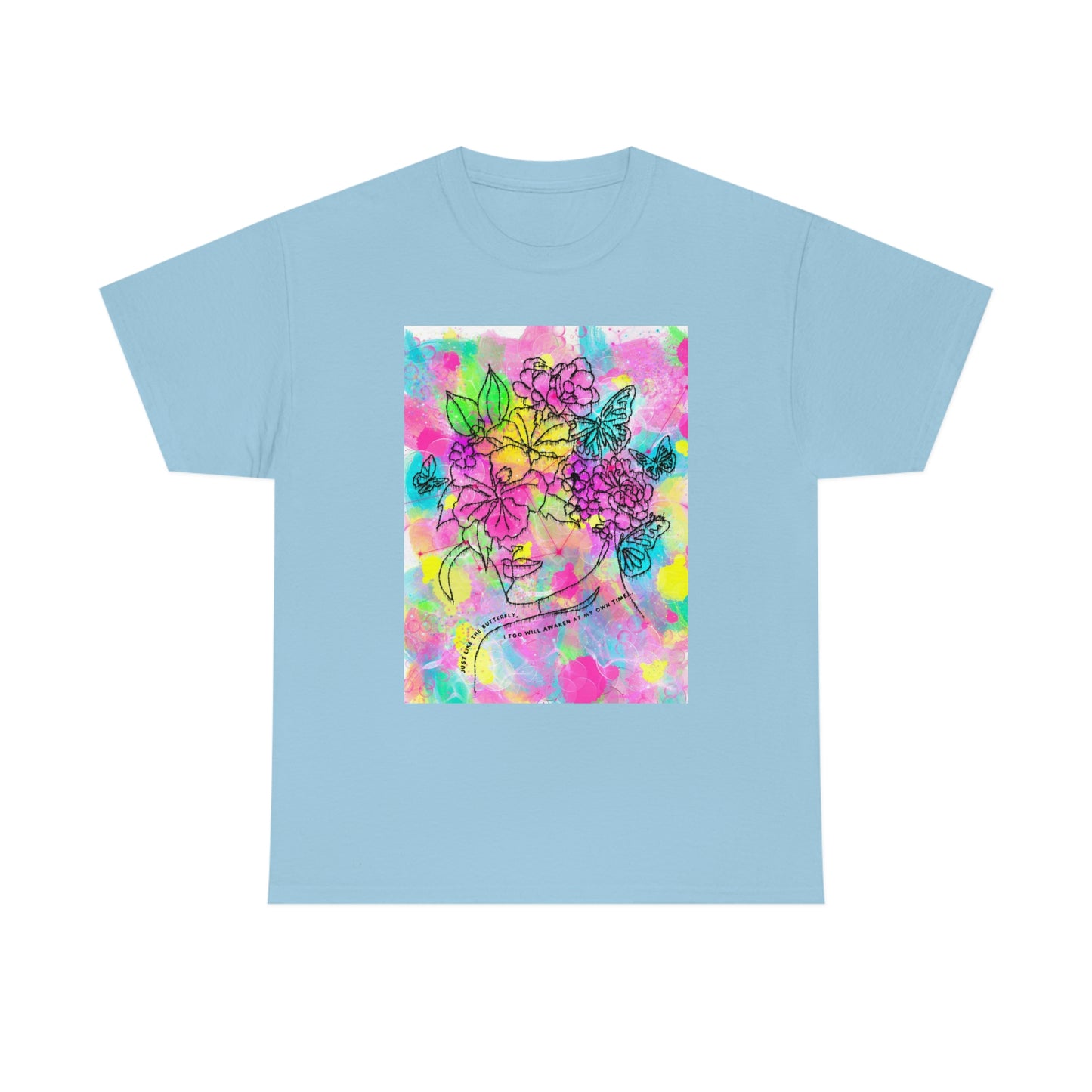 Blossoming Butterfly Awaken Unisex Heavy Cotton Tee