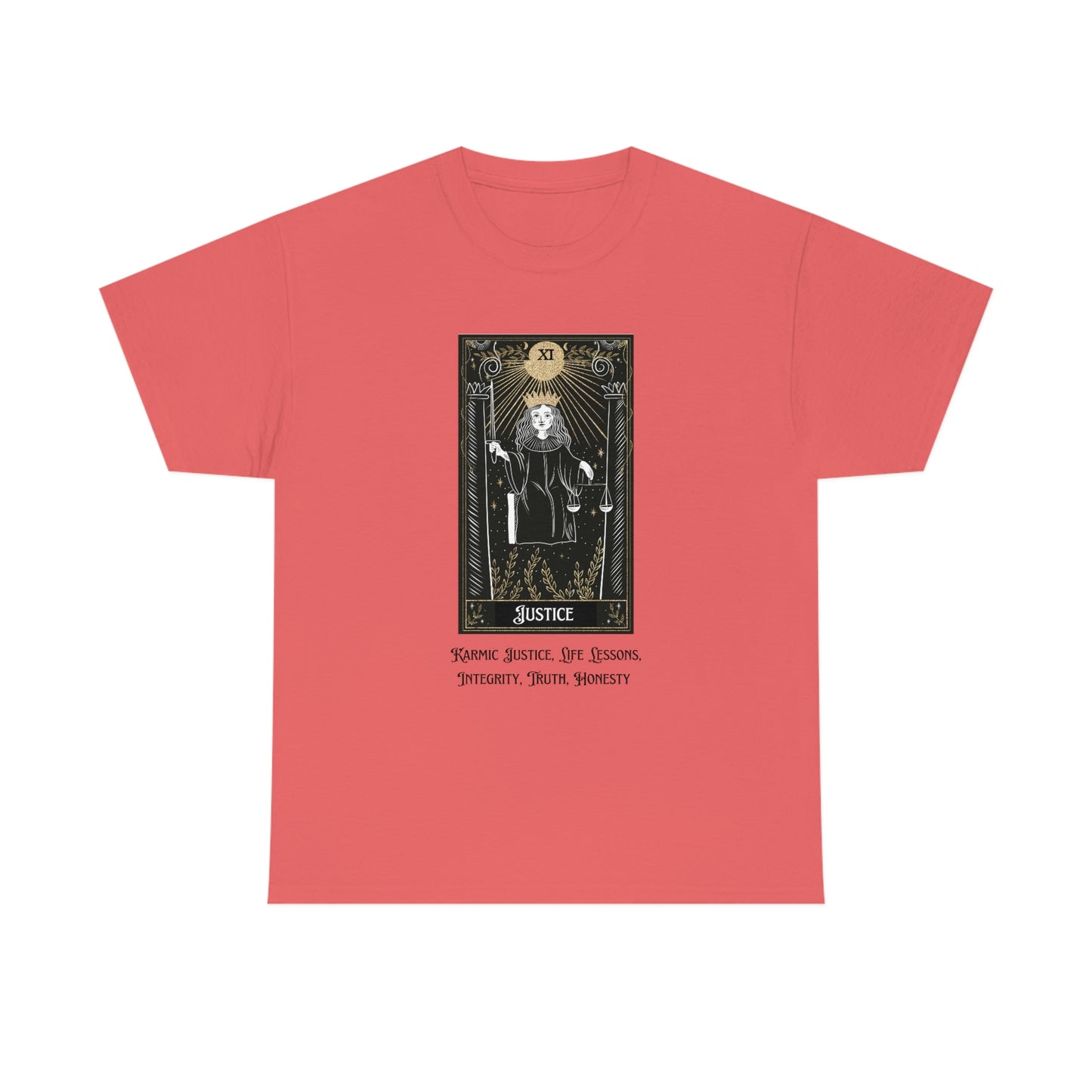 Justice Tarot Card Unisex Heavy Cotton Tee