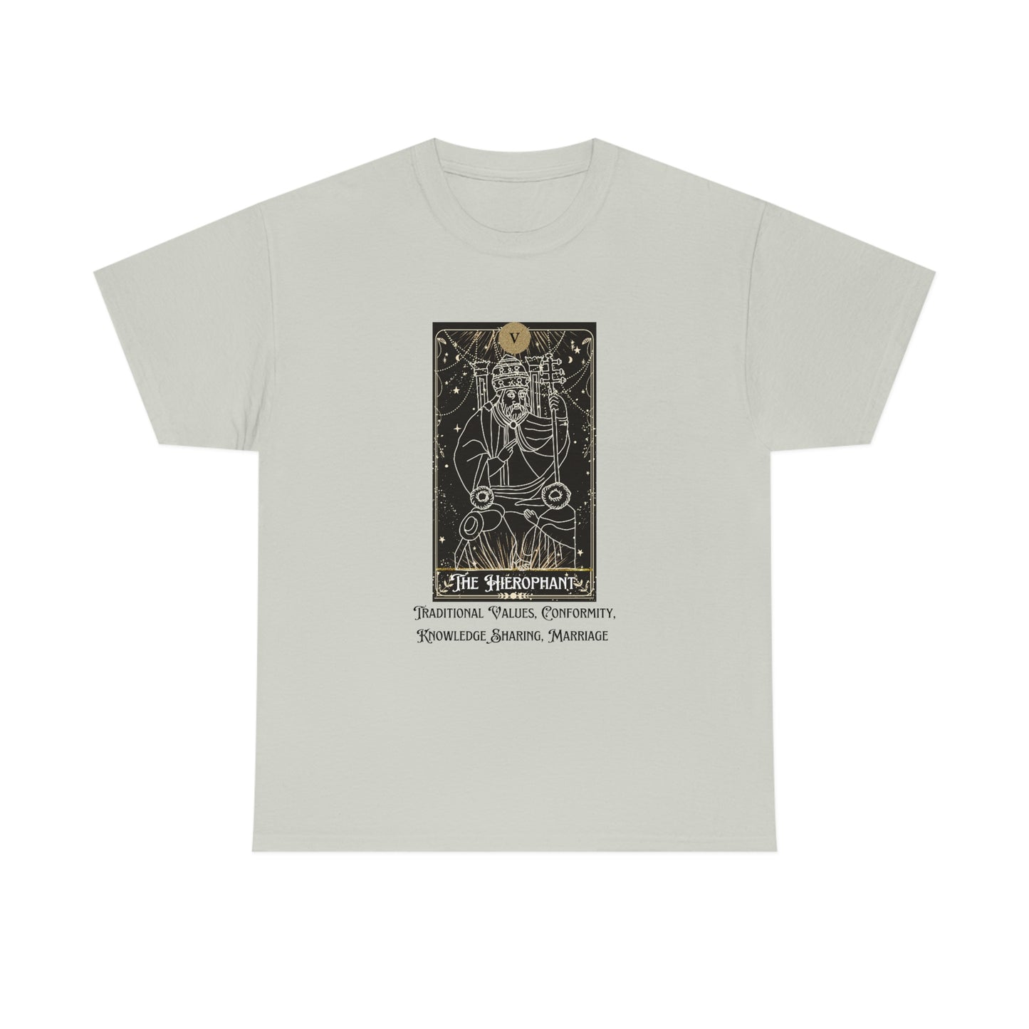 The Hierophant Tarot Card Unisex Heavy Cotton Tee