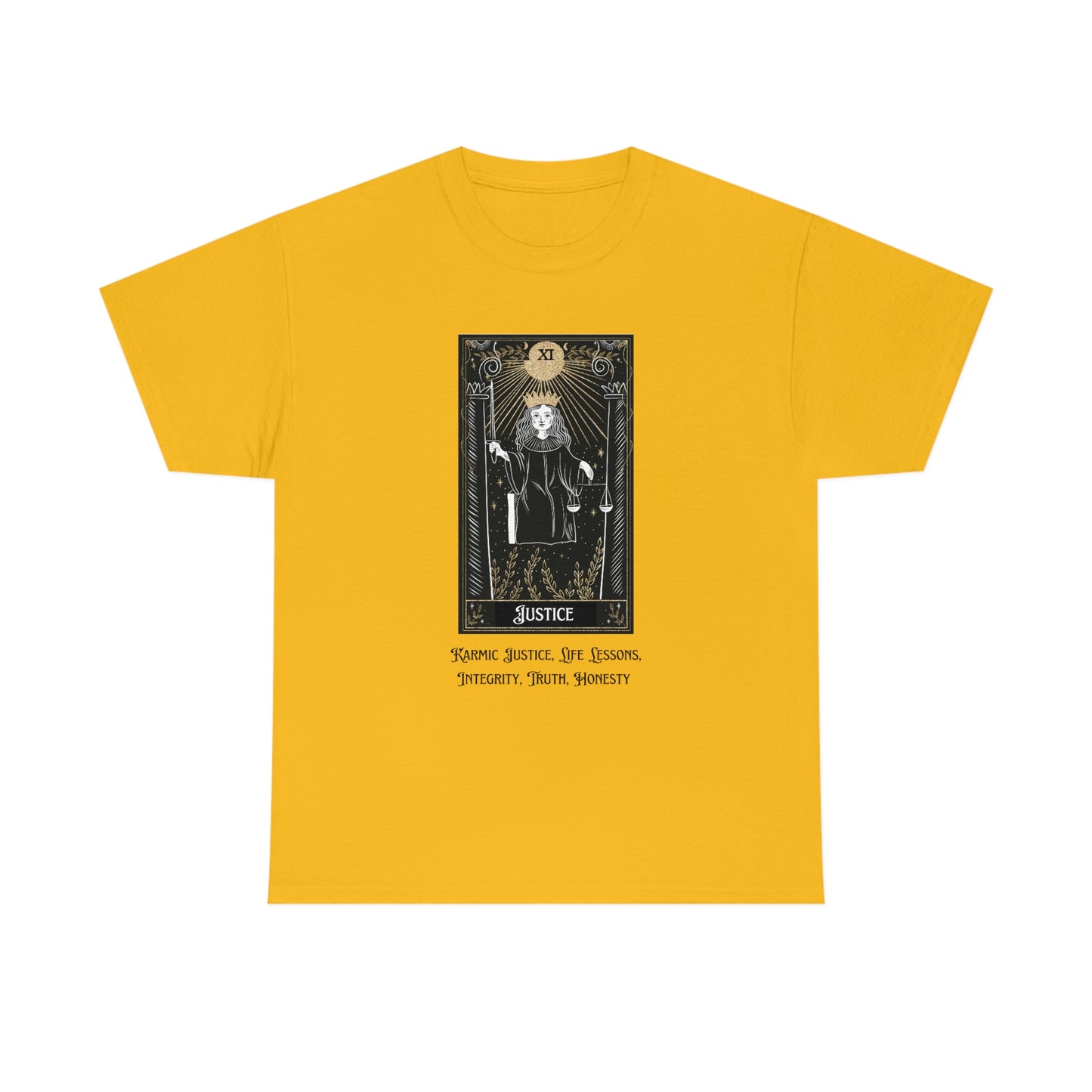 Justice Tarot Card Unisex Heavy Cotton Tee