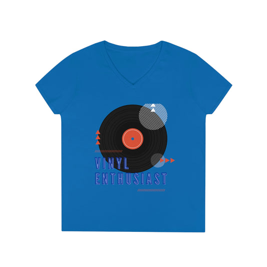 80’s Vinyl Record Ladies' V-Neck T-Shirt