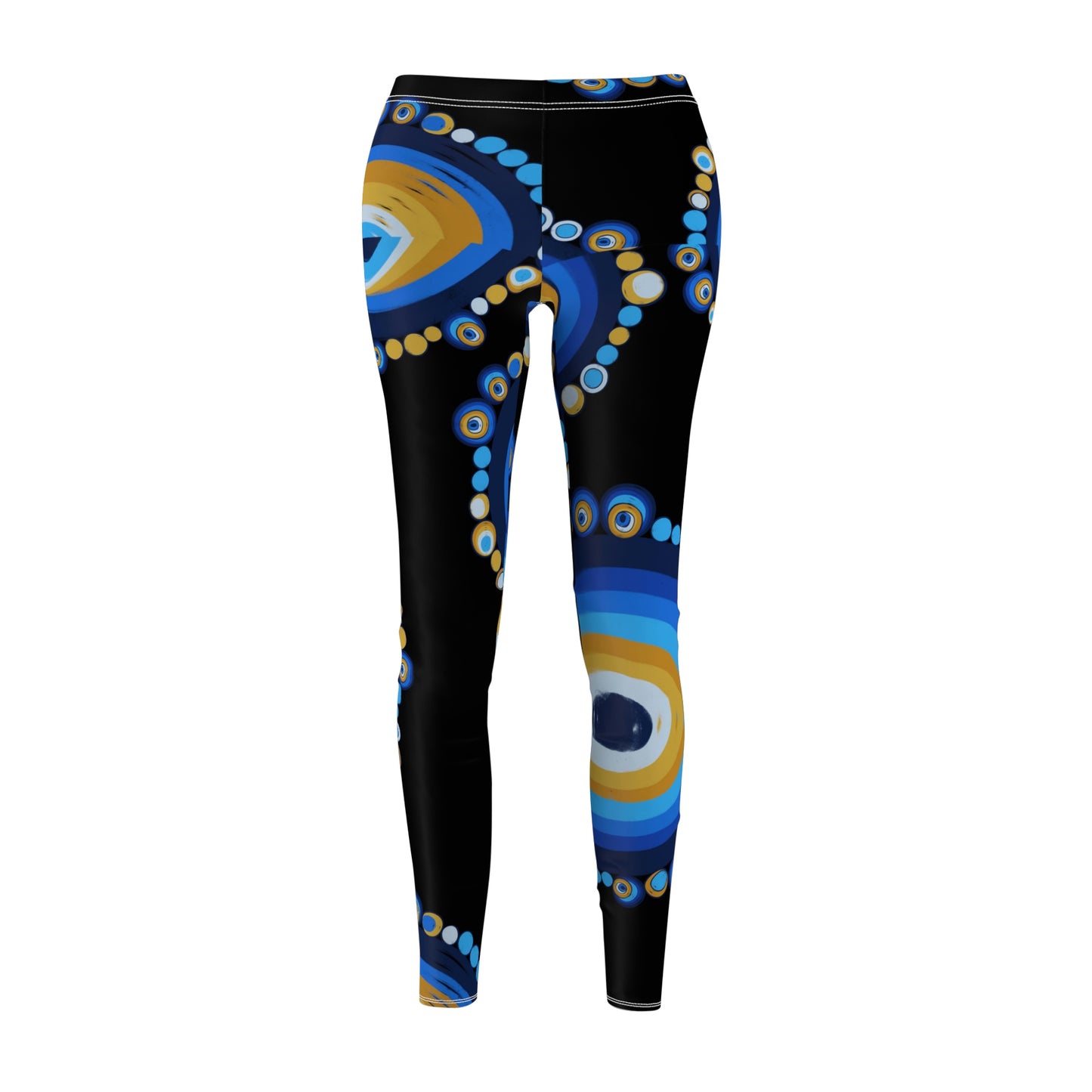 Evil eye black and blue Women's Cut & Sew Casual Leggings