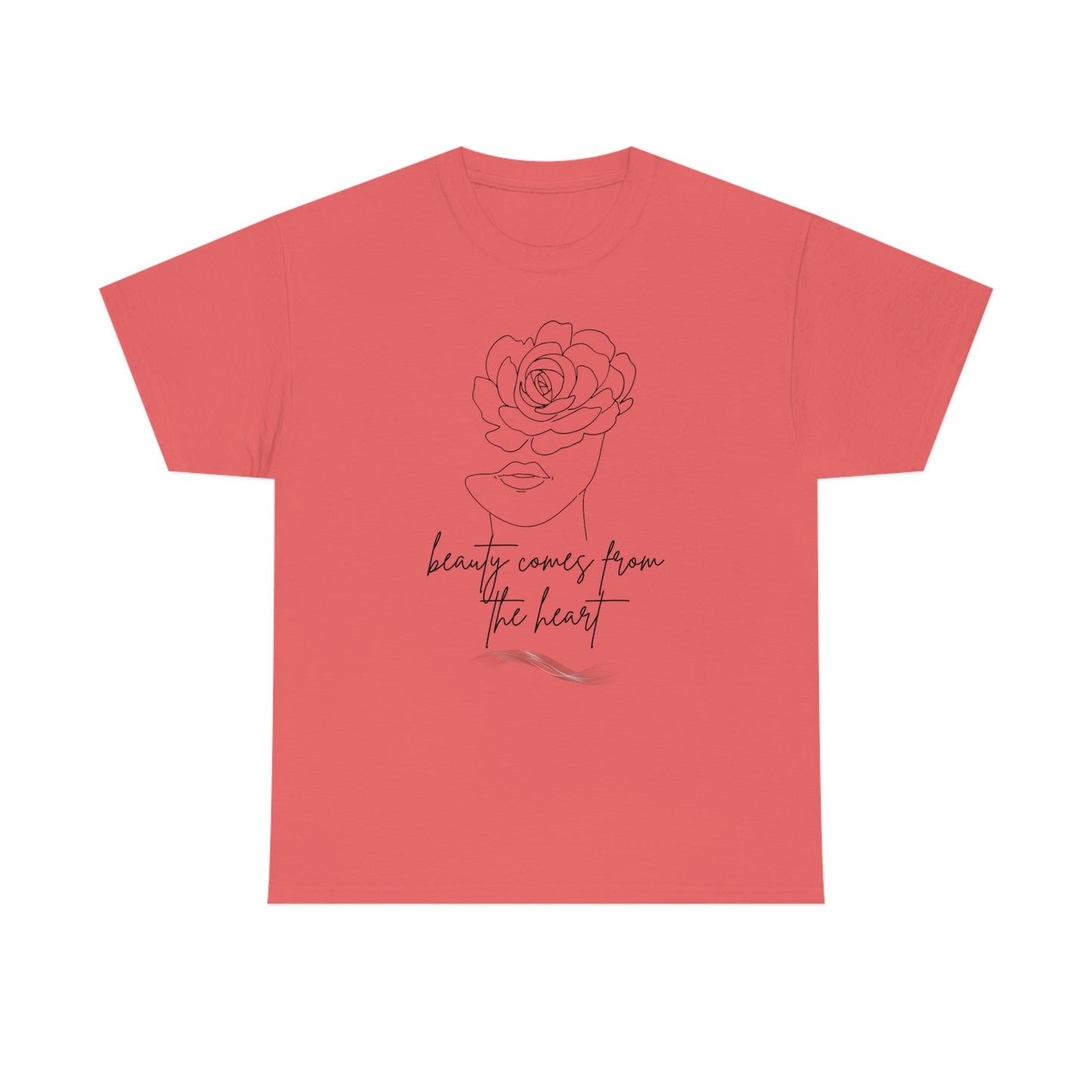 Beauty blooms from the heart Unisex Heavy Cotton Tee