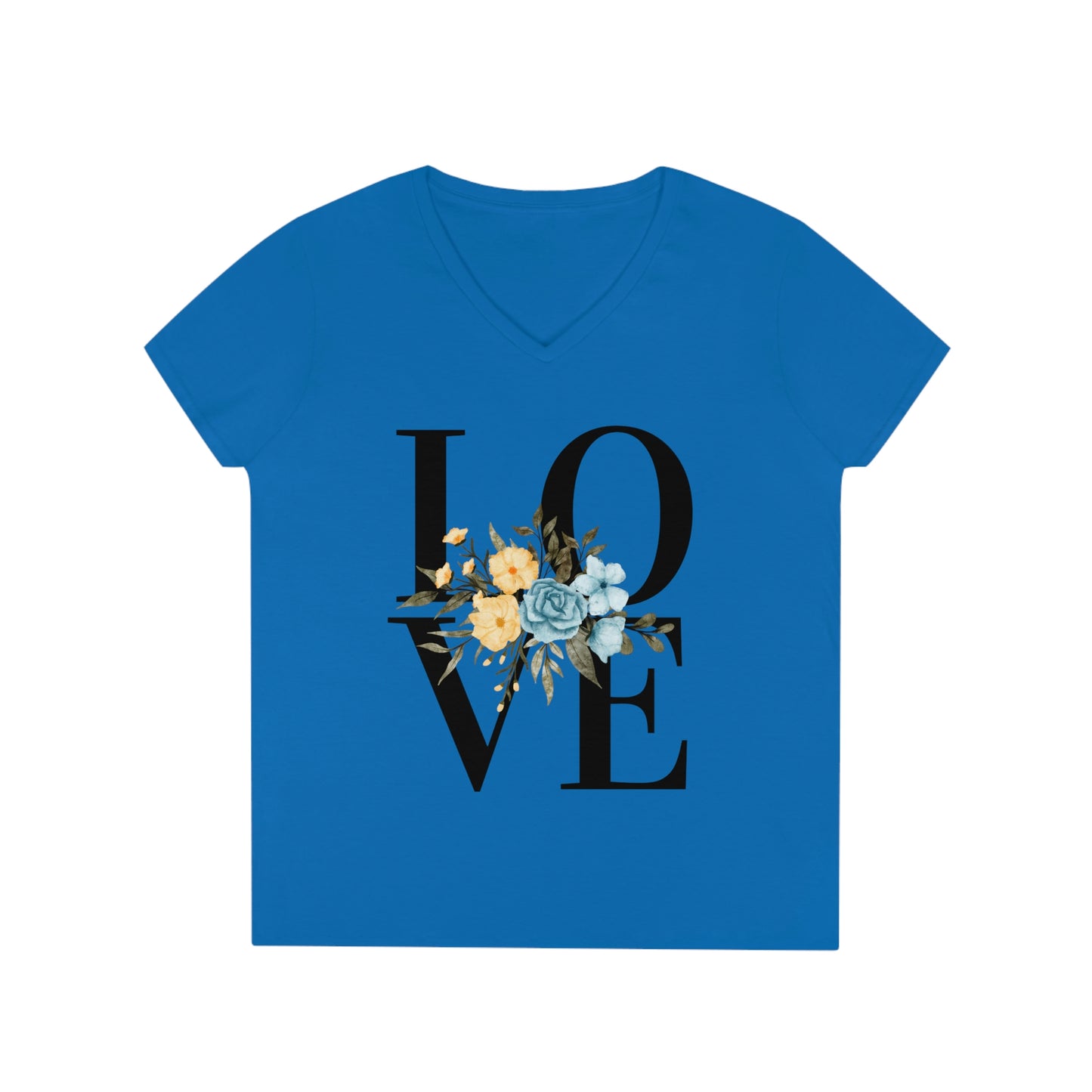 Love Blossoms Ladies' V-Neck T-Shirt