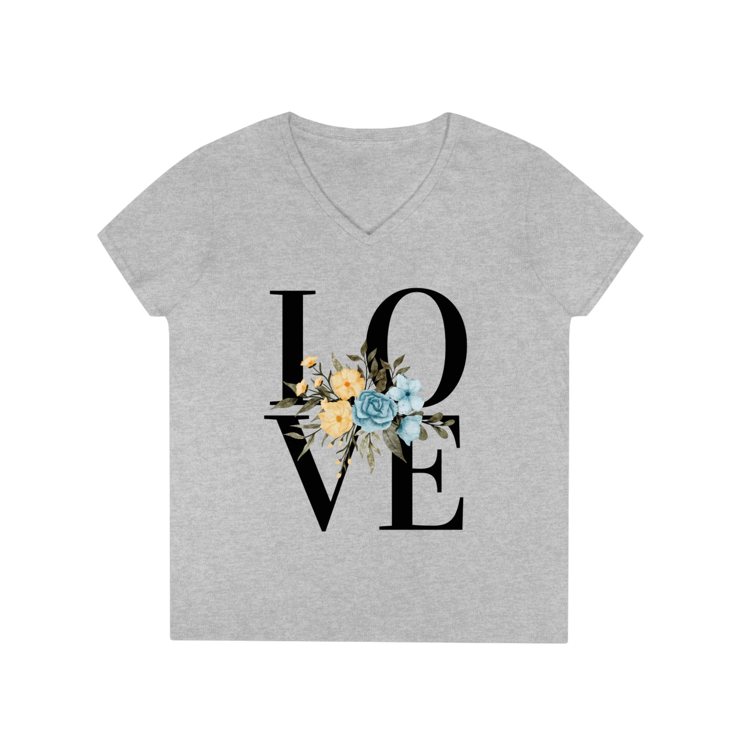 Love Blossoms Ladies' V-Neck T-Shirt