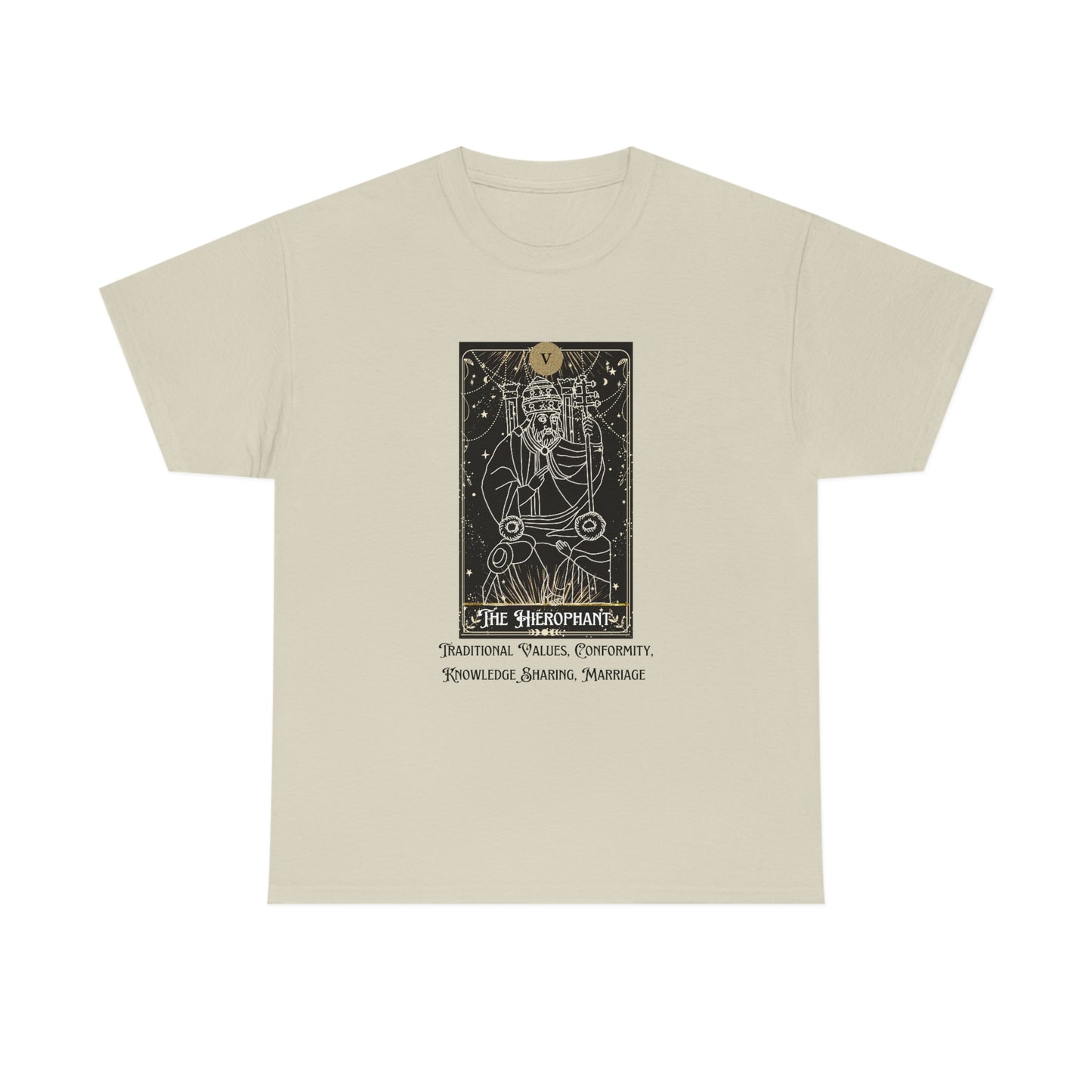 The Hierophant Tarot Card Unisex Heavy Cotton Tee