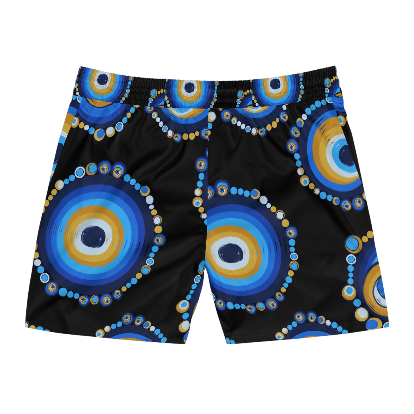 Back and Blue Mal de Ojo Men's Mid-Length Swimsuit Shorts (AOP)