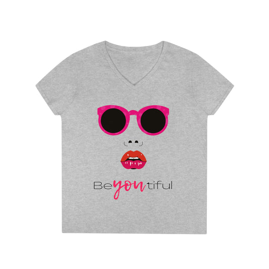 Be You Tiful Beauty Ladies' V-Neck T-Shirt