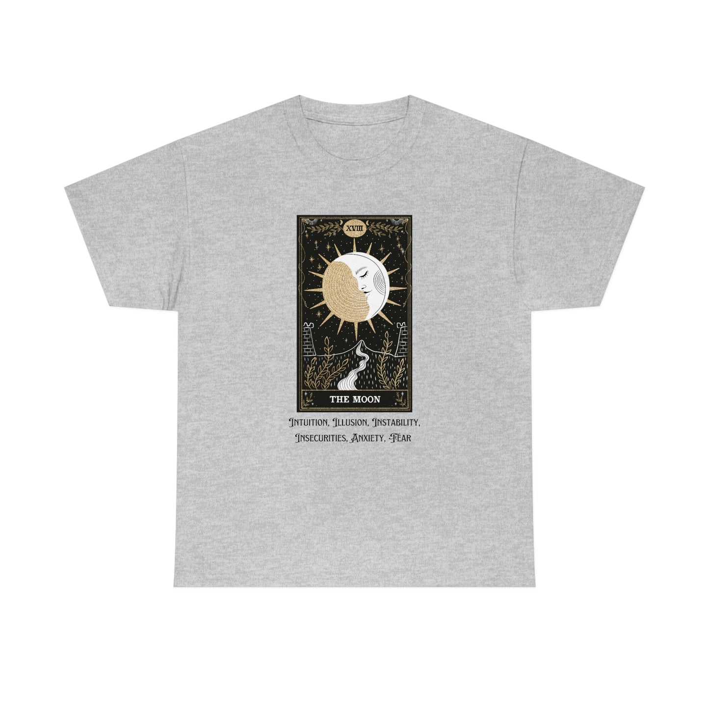 The Moon Tarot Card Unisex Heavy Cotton Tee